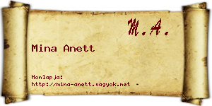 Mina Anett névjegykártya